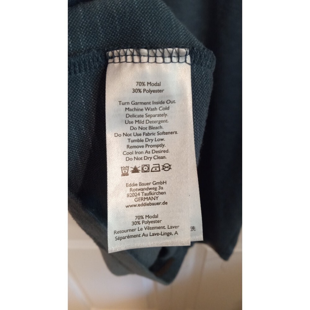 Eddie Bauer Blue active Modal blend button collar‎ tee - Picture 4 of 6